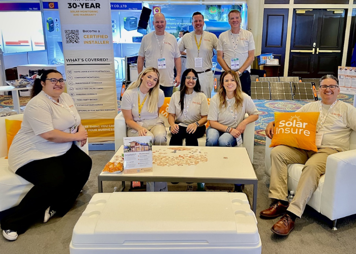 Solar Insure Team booth at RE+ 2023 Las Vegas | A.R. Environmental Content Marketing House
