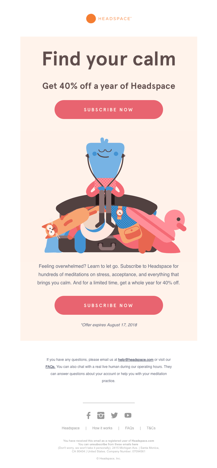 headspace email | A.R. Marketing House